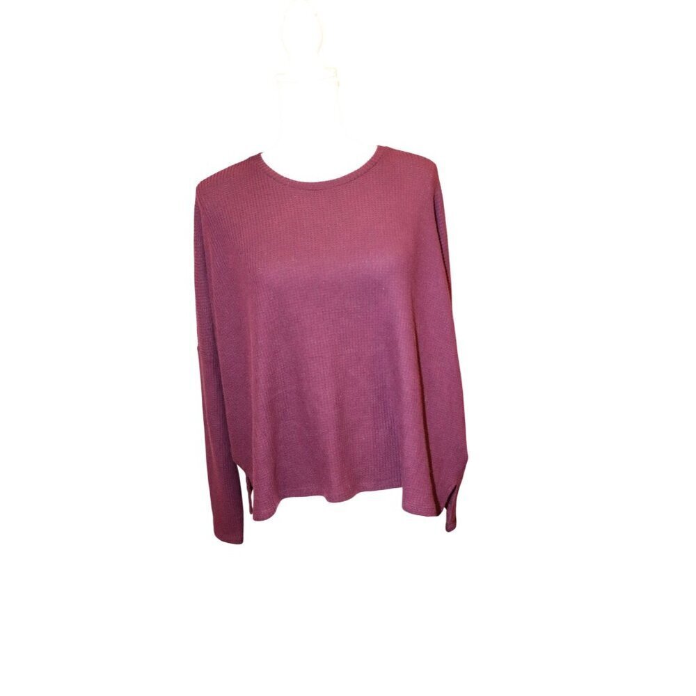Splendid Burgundy London Lounge Long Sleeve Top, Medium NWT